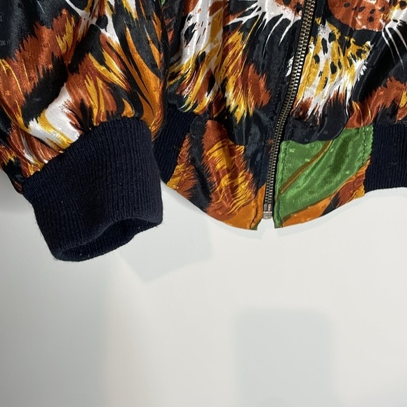 Vintage Tiger Novelty Print AOP Full Zip Bomber Jacket - Picture 2 of 8